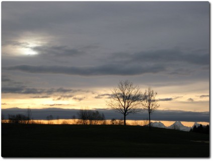 Morgenblick auf die Alpen