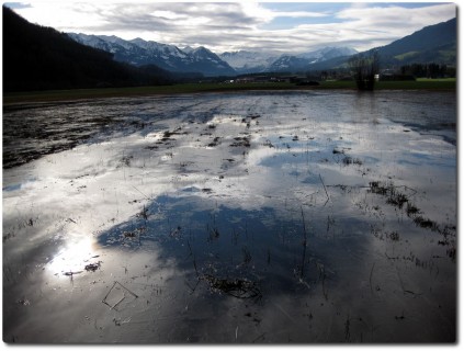 Viel Wasser - Ebende beim Militärflugplatz Alpnach