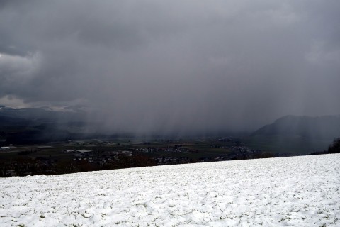 Blick runter auf das Wetter in Belp