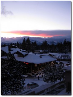 Wintermärchen vor dem Hotelzimmer