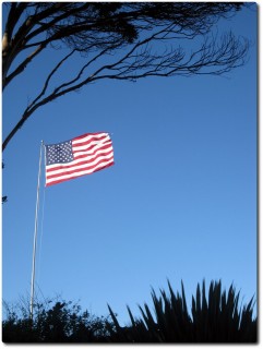 Extremer Wind - Stramme US Flagge