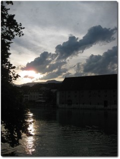 Sonnenuntergang Hafenbar in Solothuren