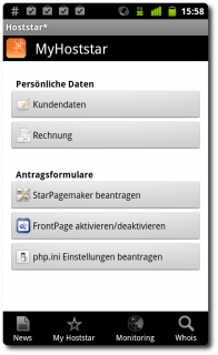 Screenshot Hoststar Android App