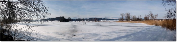 Panorama vom gefrorenen Inkwilersee