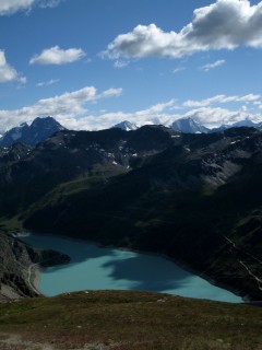 Blick hinunter auf den Lac de Moiry