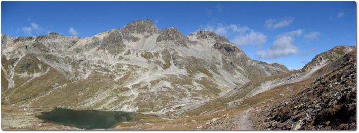 Panorama mit Lej Suvretta und Suvretta Pass