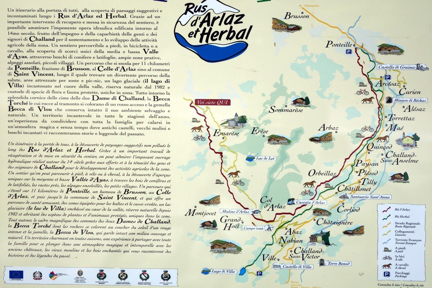 Karte Wanderung Ru d'Arlaz