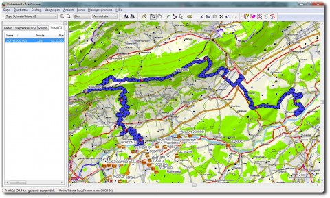 Garmin MapSource Benutzeroberfläche