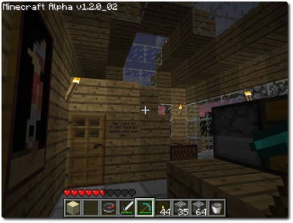 Minecraft - Innenansicht meines Hauses bei Nacht