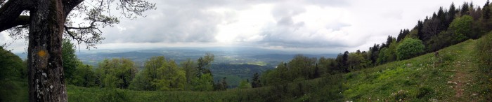 Panorama ob Romont ins Mittelland