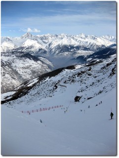 Blick von der Seetalhorn-Abfahrt zur Hannigalp