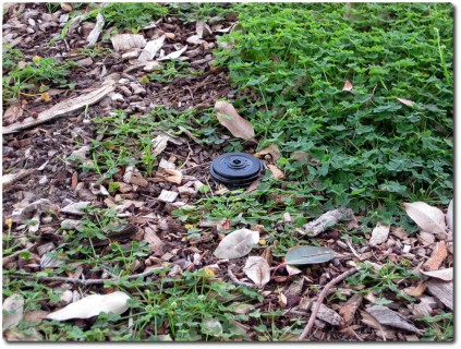 Geocache getarnt als Gartensprinkler