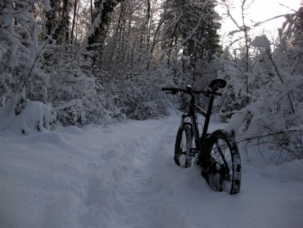 Schwierig zu biken bei 40cm Schnee