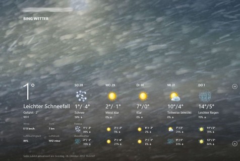 Windows 8 Wetter App